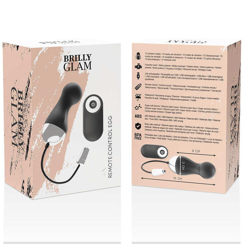 Œuf Vibrant Télécommandé Ian 10 Modes Rechargeable Étanche - Brilly Glam