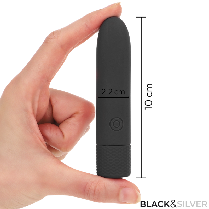 Vibromasseur Bullet Geri Rechargeable USB 8 Vibrations Submersible - Black&Silver