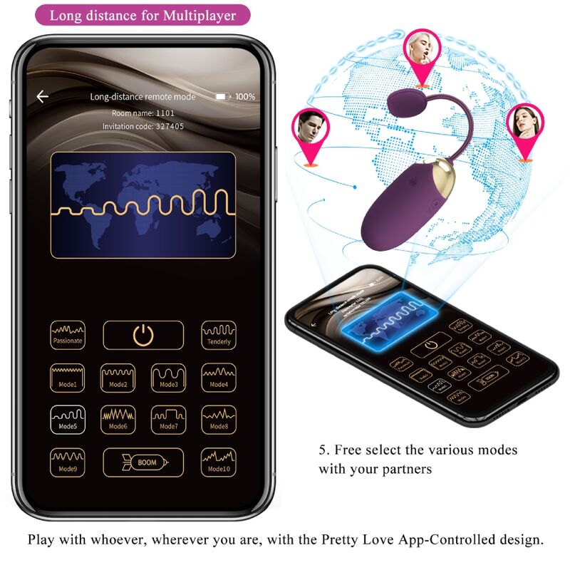 Vibromasseur Connecté Abner App - Pretty Love