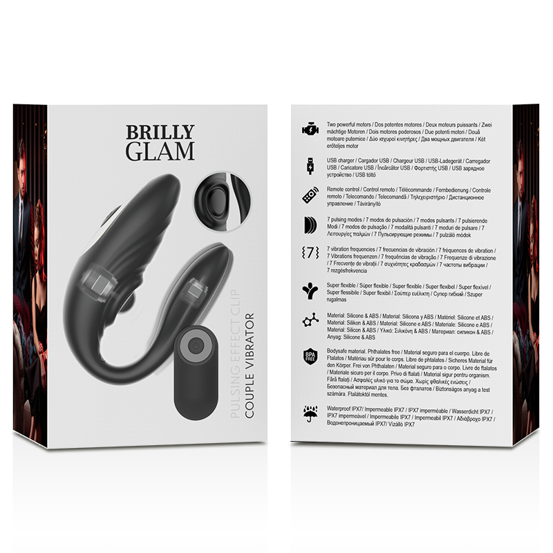 Vibromasseur Couple Télécommande Pulsations Clitoris 14 Modes IPX7 - Brilly Glam