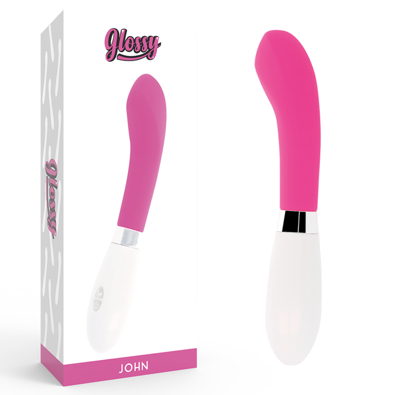 Vibromasseur Courbé John - 10 Modes Étanche Silicone - Glossy