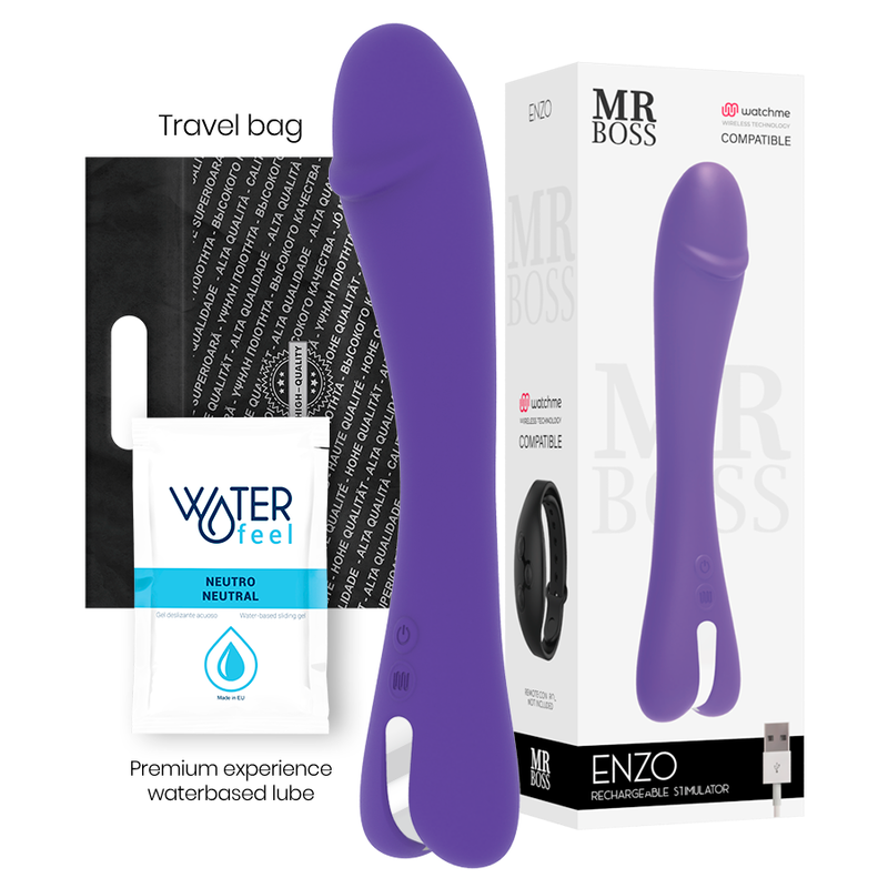 Vibromasseur Enzo WatchMe Sans Fil 10 Modes Rechargeable Étanche - Mr. Boss
