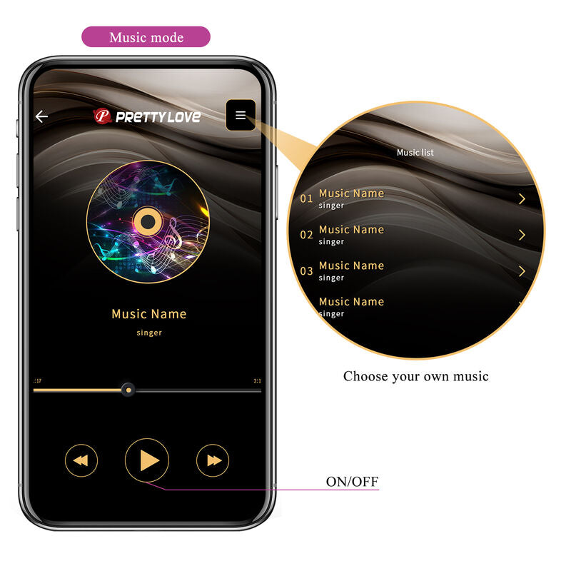 Vibromasseur Électrostimulation Hector App Control 12 Vibrations Rechargeable - Pretty Love