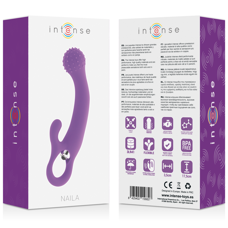 Vibromasseur Point G Naila Courbé avec Stimulateur Clitoridien - Intense