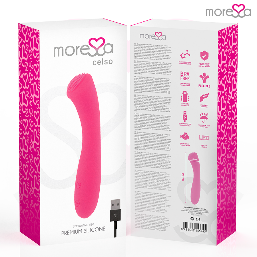 Vibromasseur Polyvalent Celso Tête Flexible 30 Modes Rechargeable - Moressa