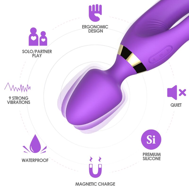 Vibromasseur Rabbit Col Flexible - 2x9 Modes Silicone - Armony