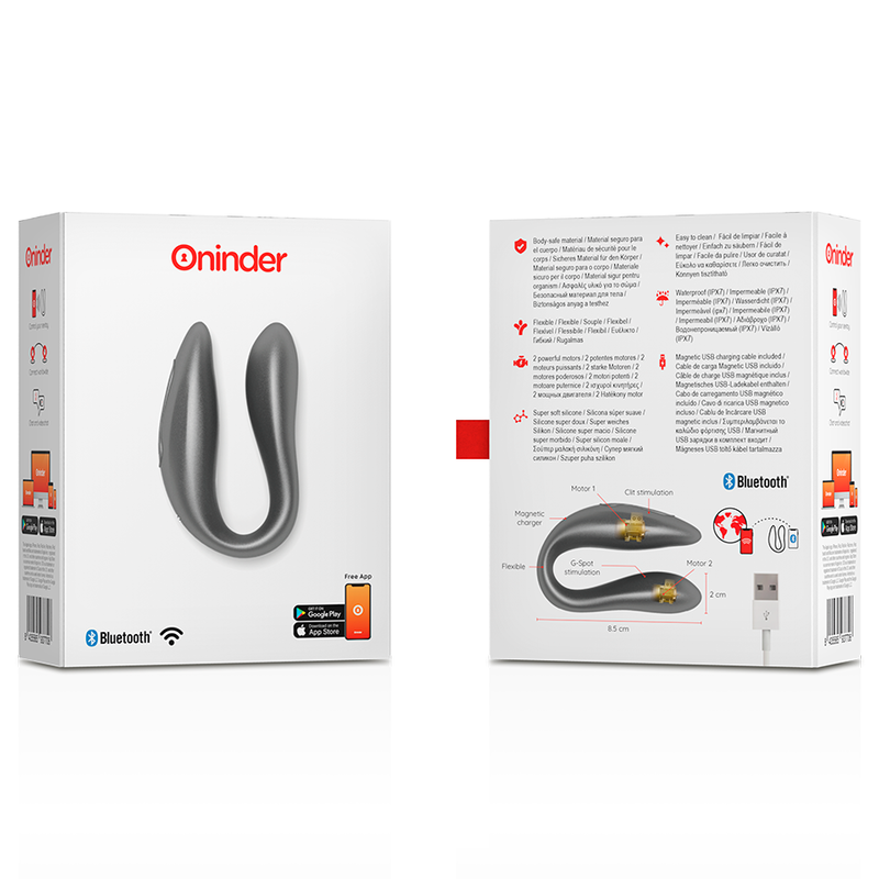 Vibromasseur Rabbit Connecté Lisboa Point G & Clitoris App Gratuite - Oninder