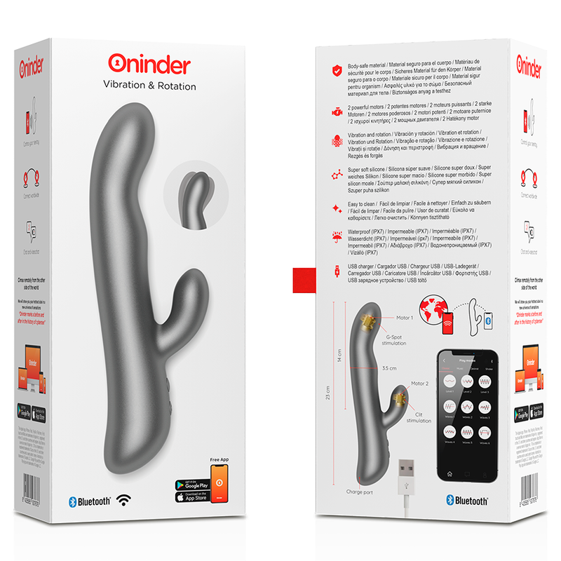 Vibromasseur Rabbit Connecté Oslo Vibration et Rotation App Gratuite - Oninder