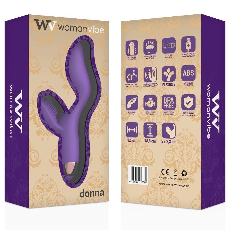 Vibromasseur Rabbit Donna Double Moteur 10 Modes Submersible - Womanvibe