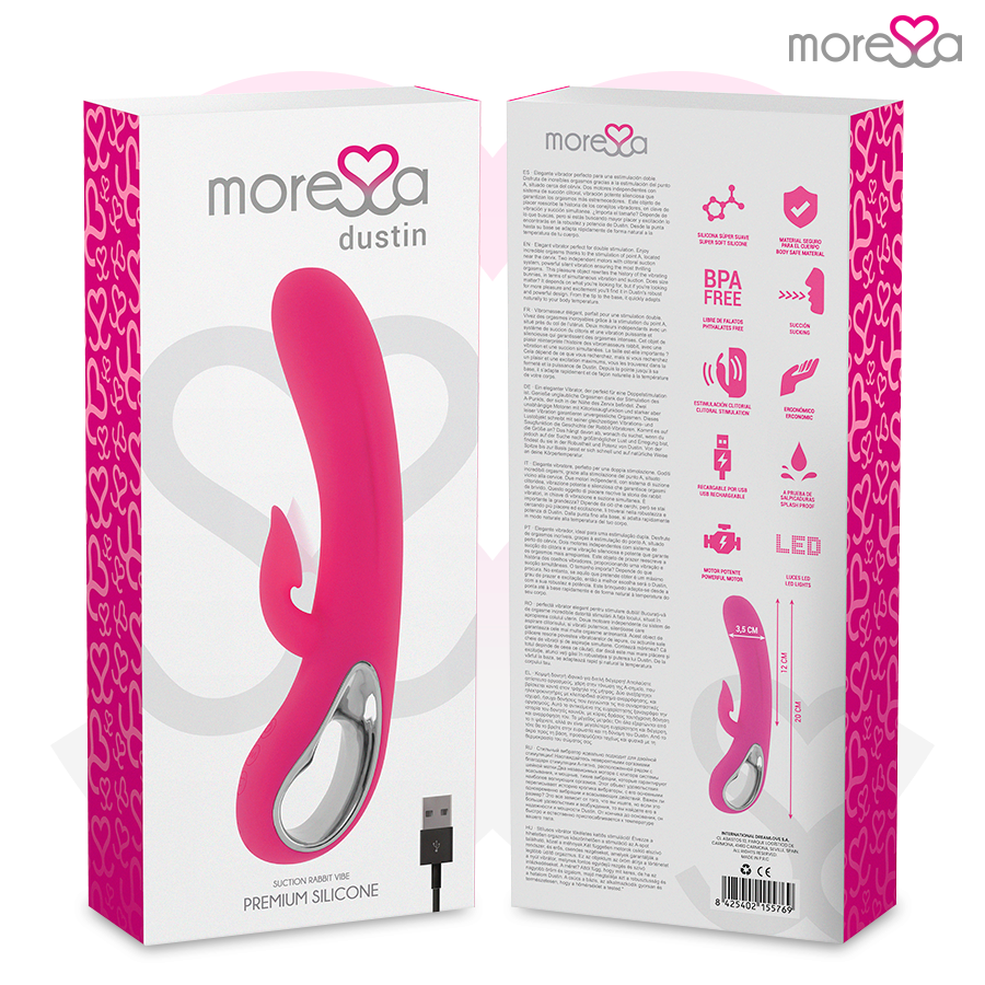 Vibromasseur Rabbit Dustin Aspiration Clitoridienne 12 Modes Rechargeable - Moressa
