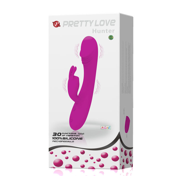 Vibromasseur Rabbit Hunter 30 Modes 2 Moteurs Rechargeable - Pretty Love