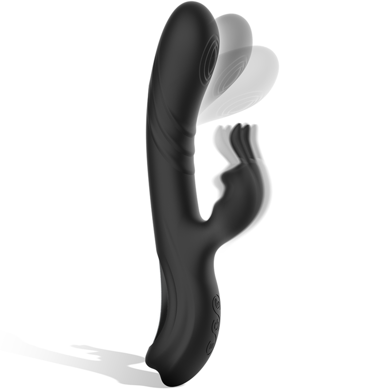 Vibromasseur Rabbit Jamie Silicone Flexible 10 Modes IPX7 - Black&Silver