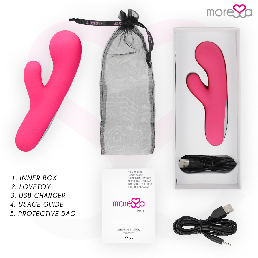 Vibromasseur Rabbit Jerry Double Moteur 30 Modes Rechargeable - Moressa
