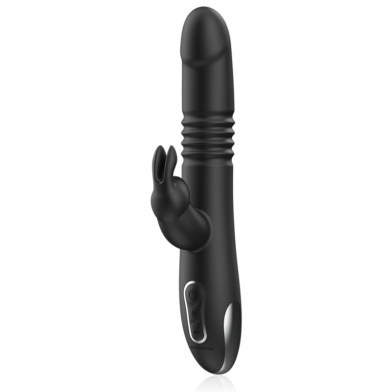 Vibromasseur Rabbit Kenji Perles Rotatives Va-et-Vient WatchMe - Black&Silver