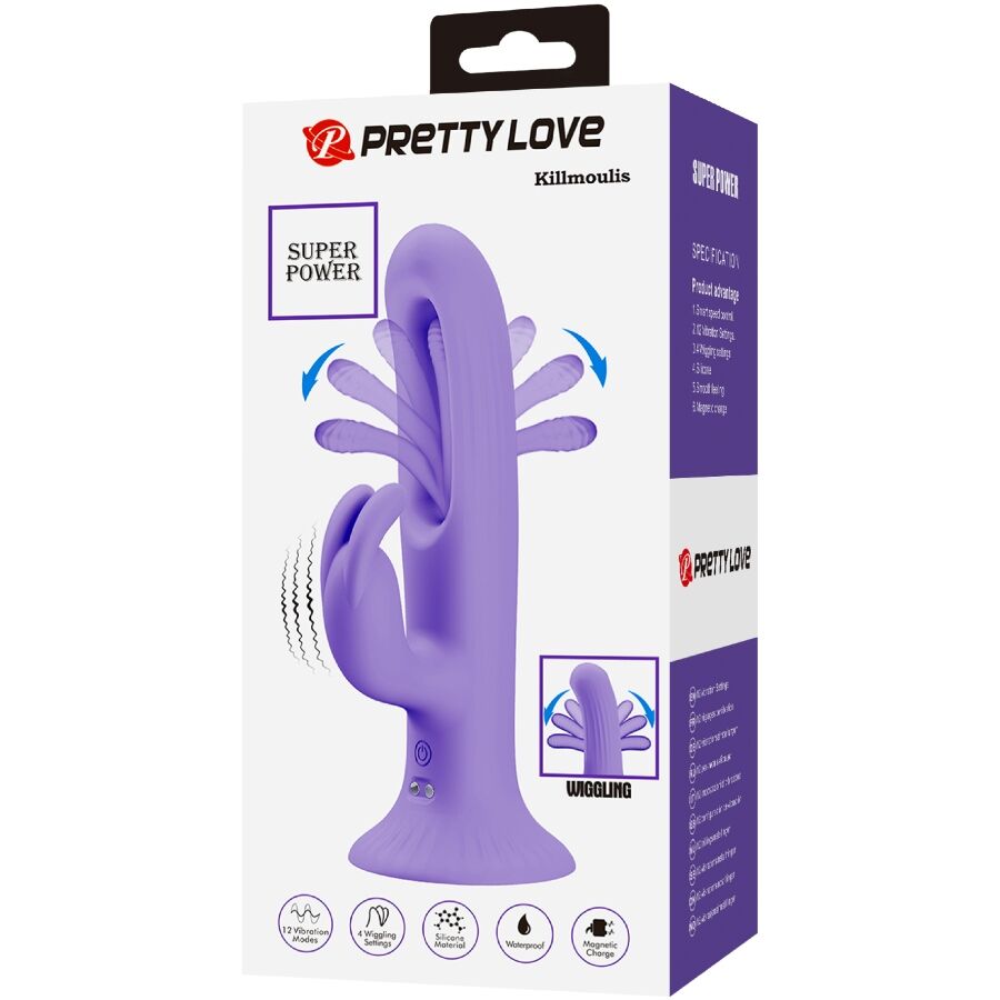Vibromasseur Rabbit Killmoulis Fonction Langue 12 Modes Rechargeable - Pretty Love