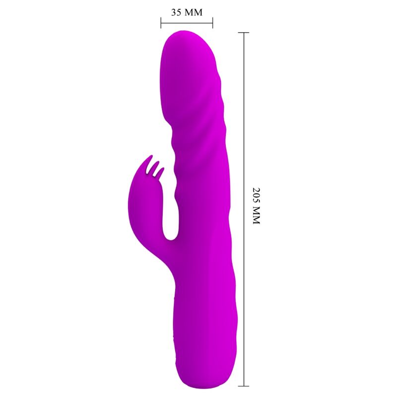 Vibromasseur Rabbit Melanie Rotation Poussée 12 Vibrations Rechargeable - Pretty Love