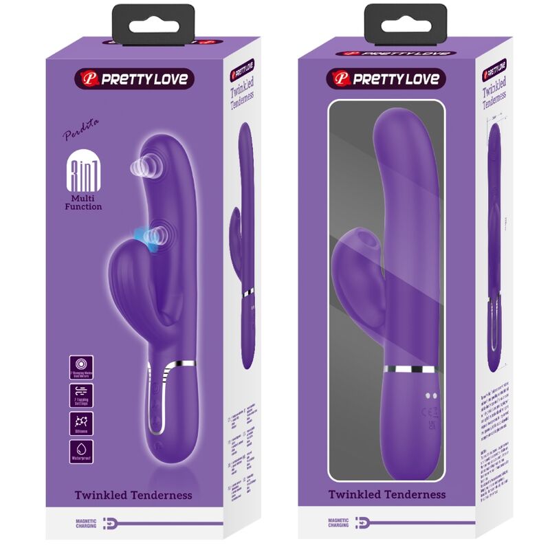 Vibromasseur Rabbit Perlita 3-en-1 Multifonction 7 Modes Rechargeable - Pretty Love