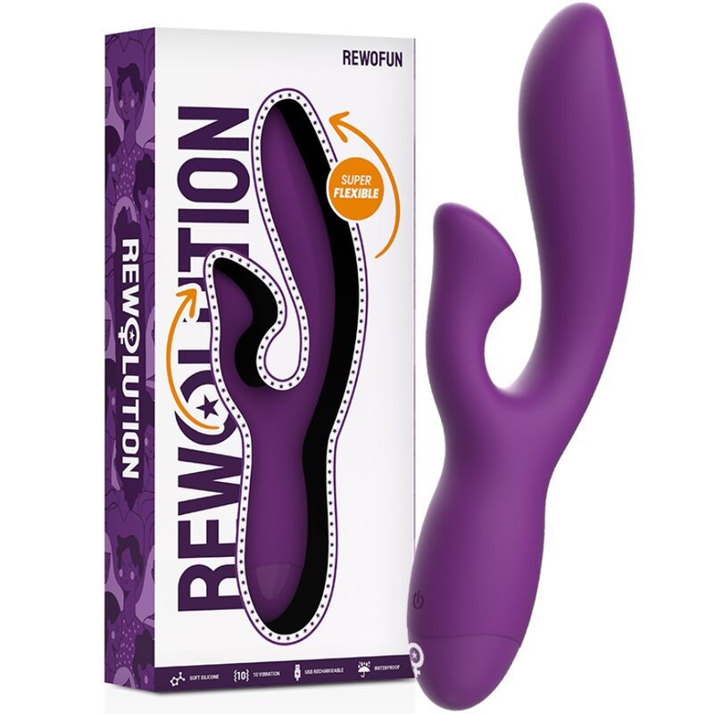 Vibromasseur Rabbit Rewofun Flexible Double Moteur Point A - Rewolution
