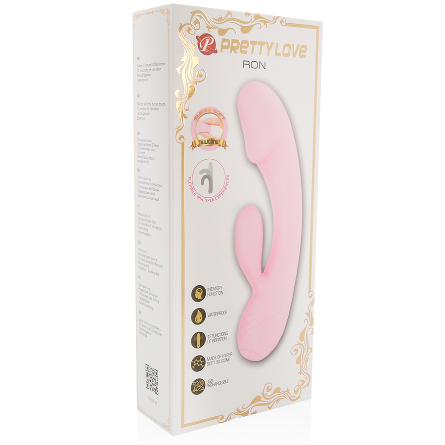 Vibromasseur Rabbit Ron Flexible 12 Modes Rechargeable USB - Pretty Love