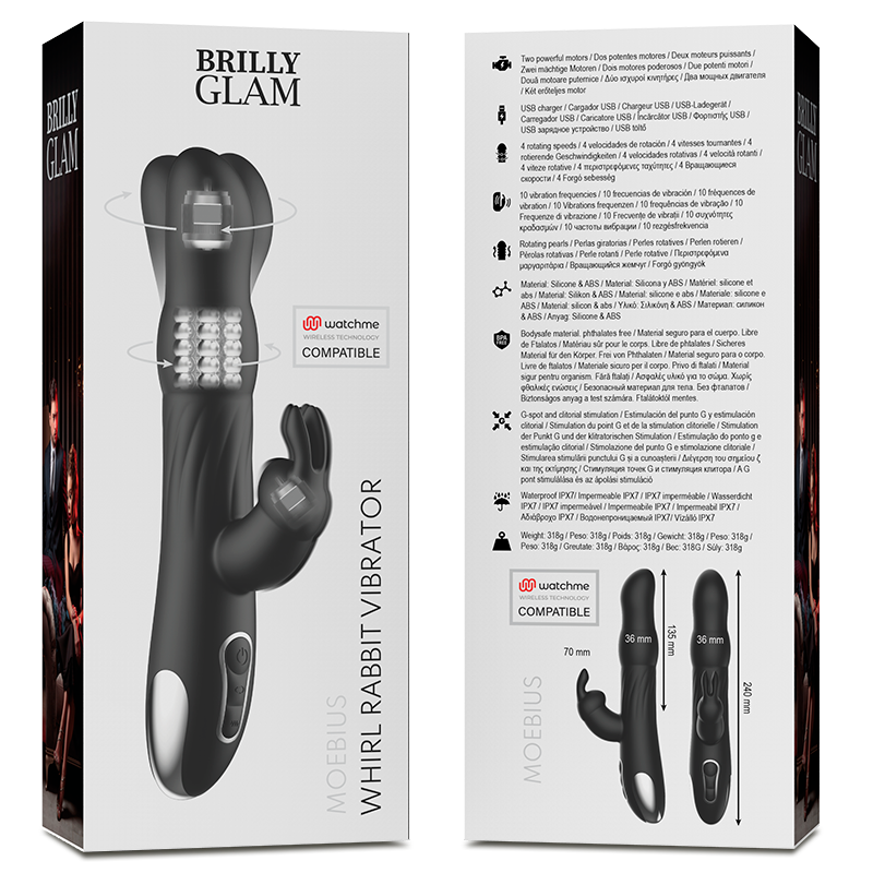 Vibromasseur Rabbit Rotatif Moebius Point G Connecté WatchMe IPX7 - Brilly Glam