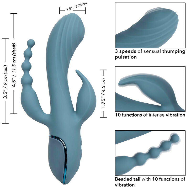 Vibromasseur Rabbit Triple Stimulation Point G Clitoris Silicone - CalExotics